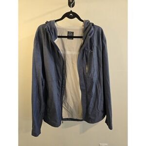 Paradox Wind Rain Jacket Mens M Blue Zip Up Hooded Pockets‎ Lightweight Nylon
